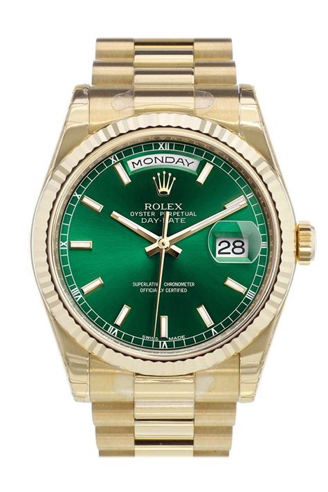 rolex green day date|Rolex Day-Date watch price.